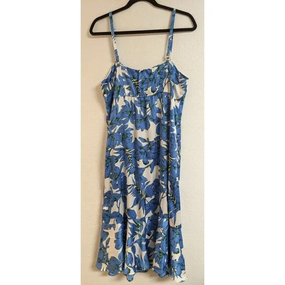 Cabi # 6761 Botanical Dress Floral Print Spaghetti Strap Ruffle Hem Dress Small - Picture 3 of 14